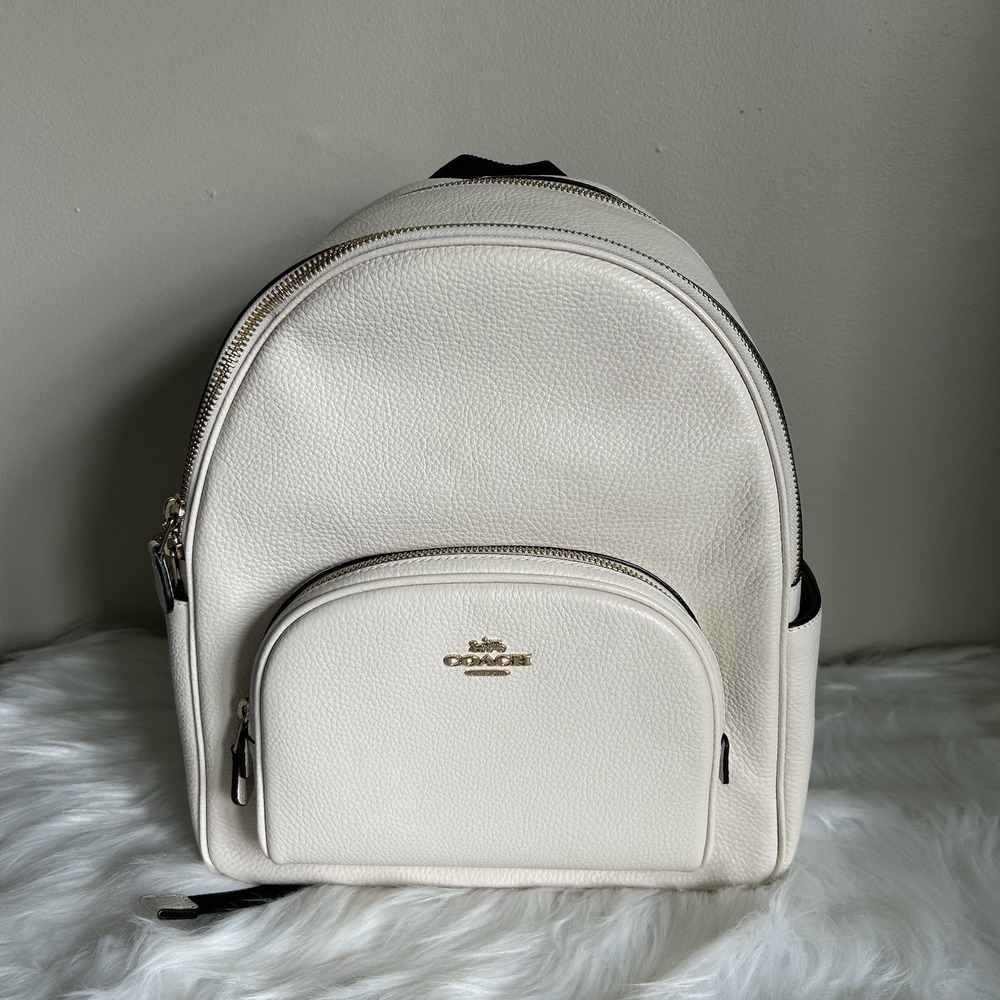 Coach White Pebbled Leather Backpack